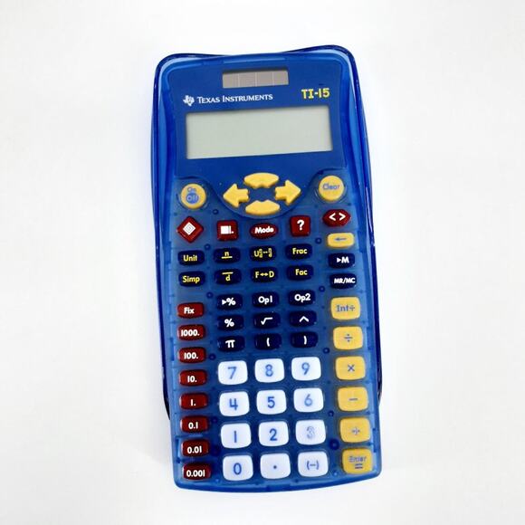 Texas Instruments TI-15 Scientific Calculator Blue - Picture 1 of 7